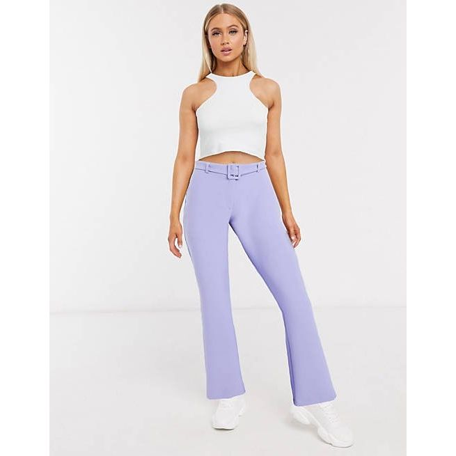 ASOS DESIGN Hourglass belted kick flare trousers | size 10