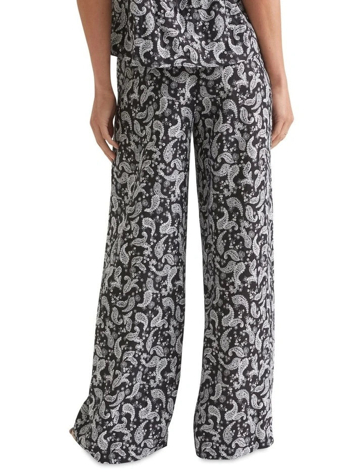 SEED Linen Paisley Wide Leg Pant | size 10
