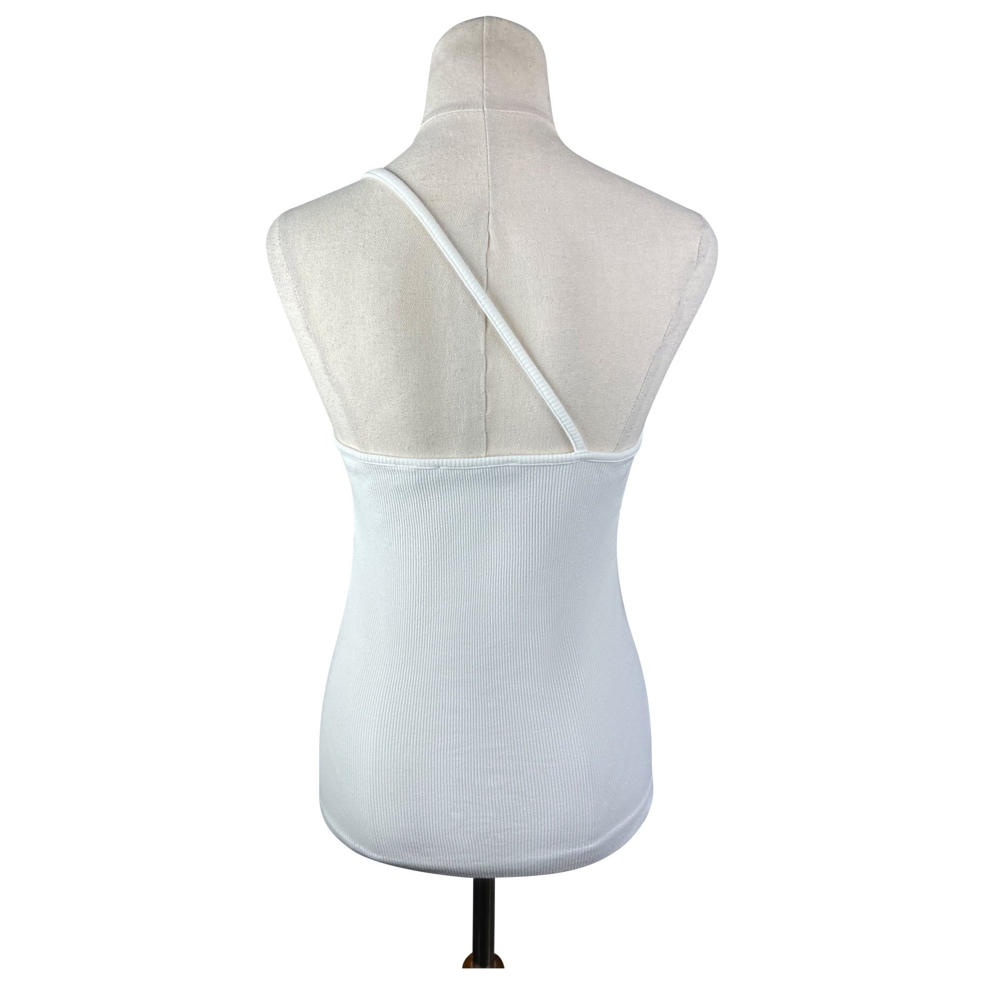 Country Road white one shoulder ribbed top | size 8