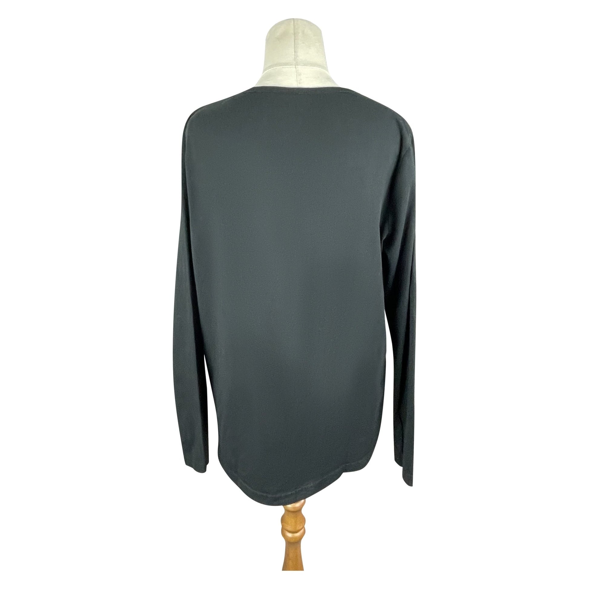 Huffer black long sleeve logo top | size 10