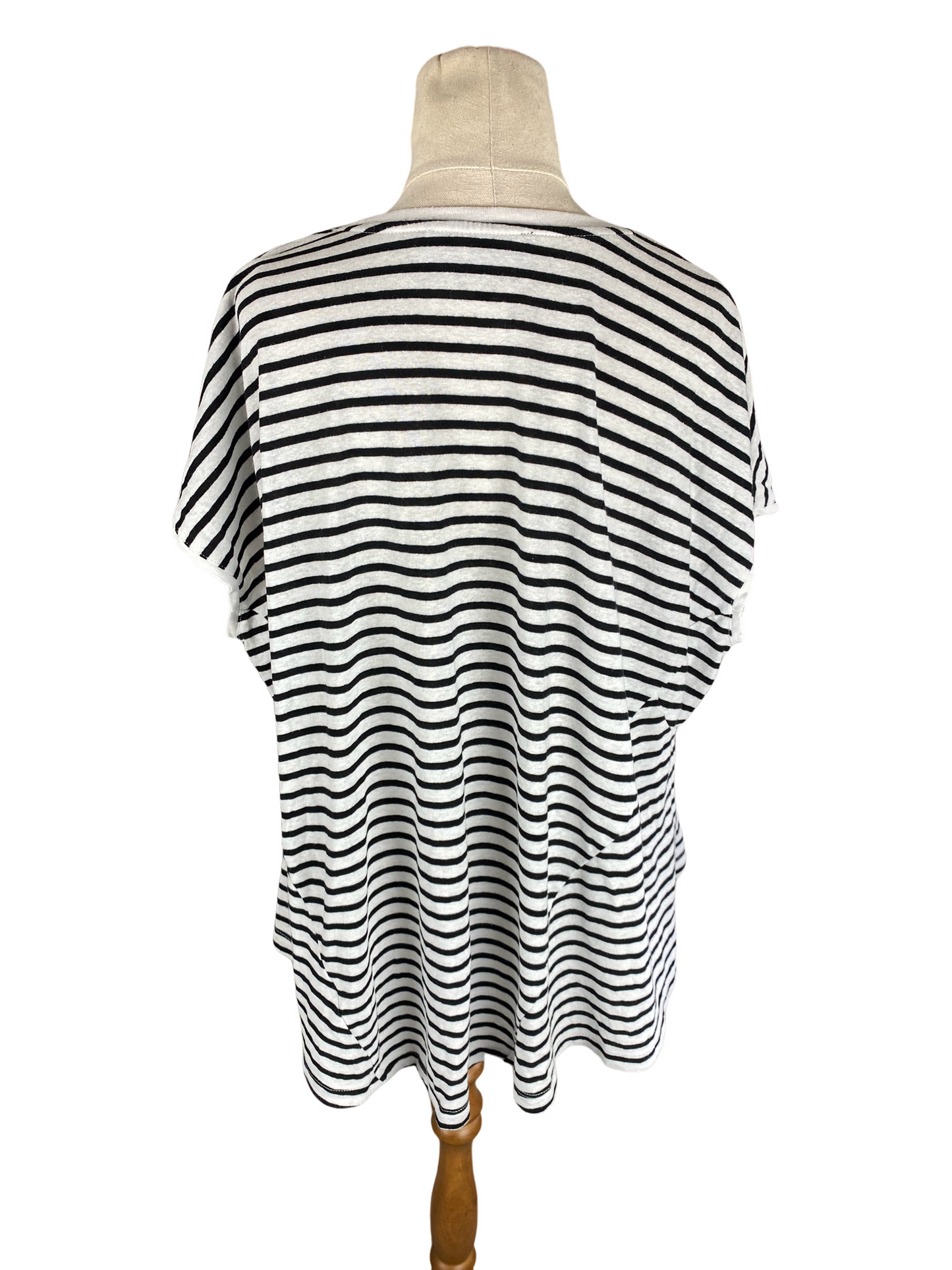 Decjuba linen-blend oversized stripe top | size 8-10
