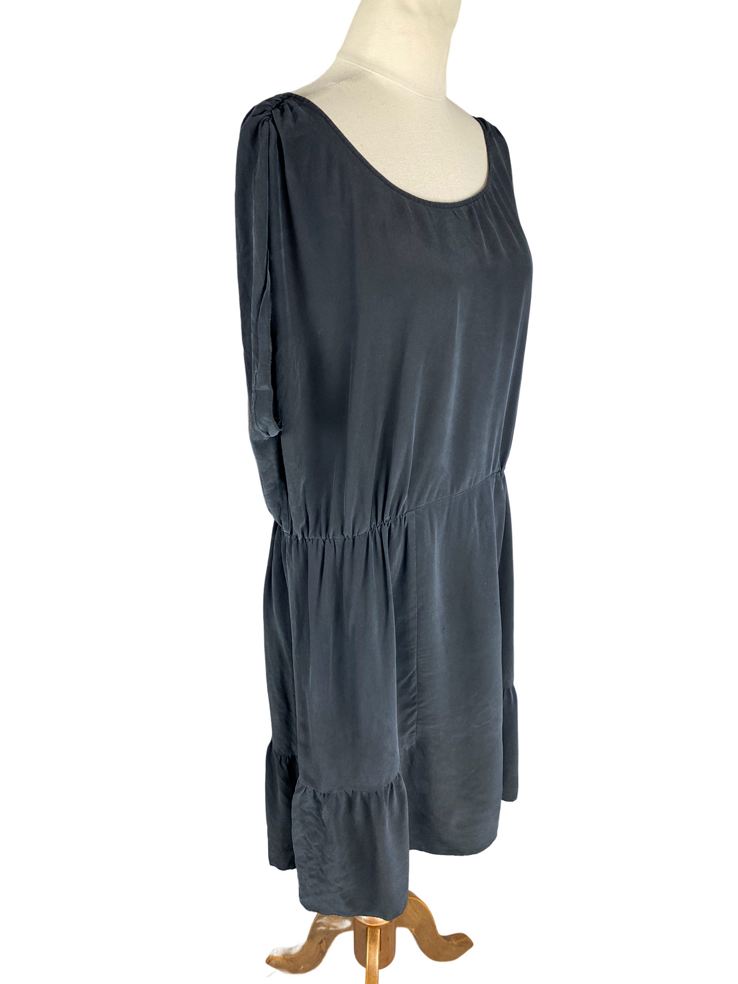 Witchery 100% silk black midi dress | size 16