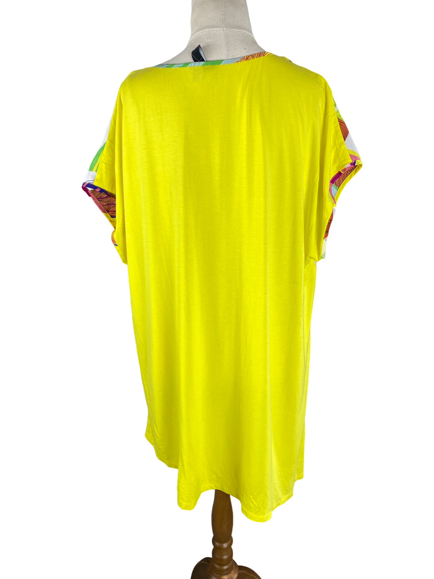 Taking Shape longline asymmetrical yellow pattern top | size medium