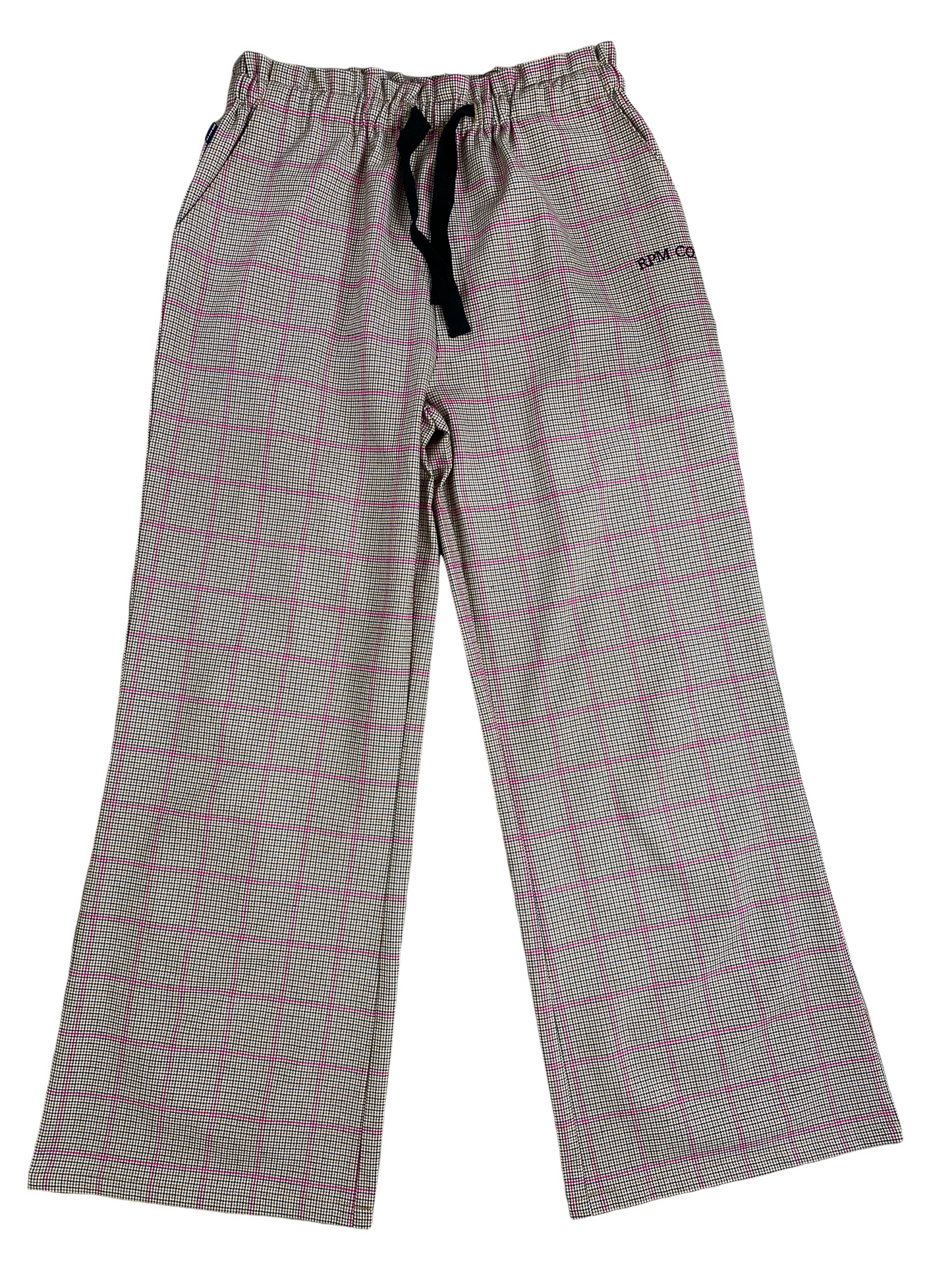 RPM MFG wide leg pattern plaid-look pants | size 12