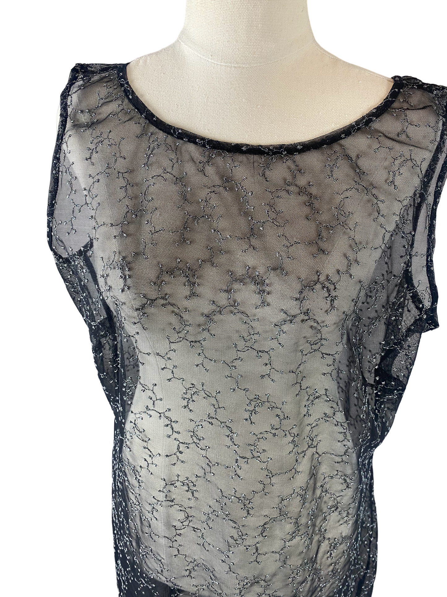 Eight by Table Eight sheer sleeveless dress with sparkle detail | size 16