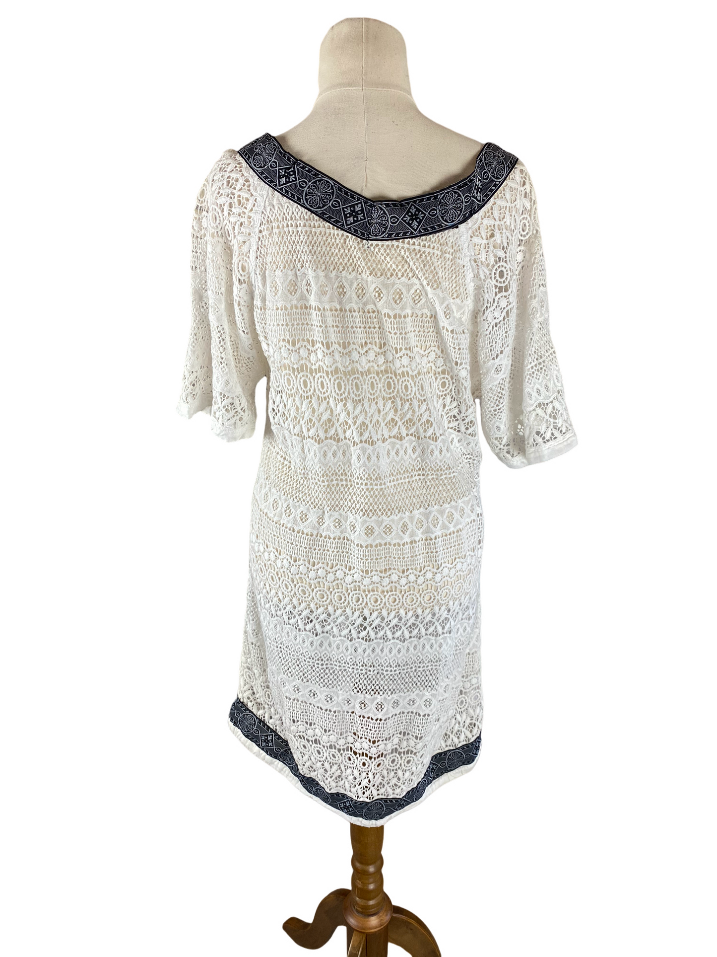 Country Road white lace-look dress/beach slip | size 10-12