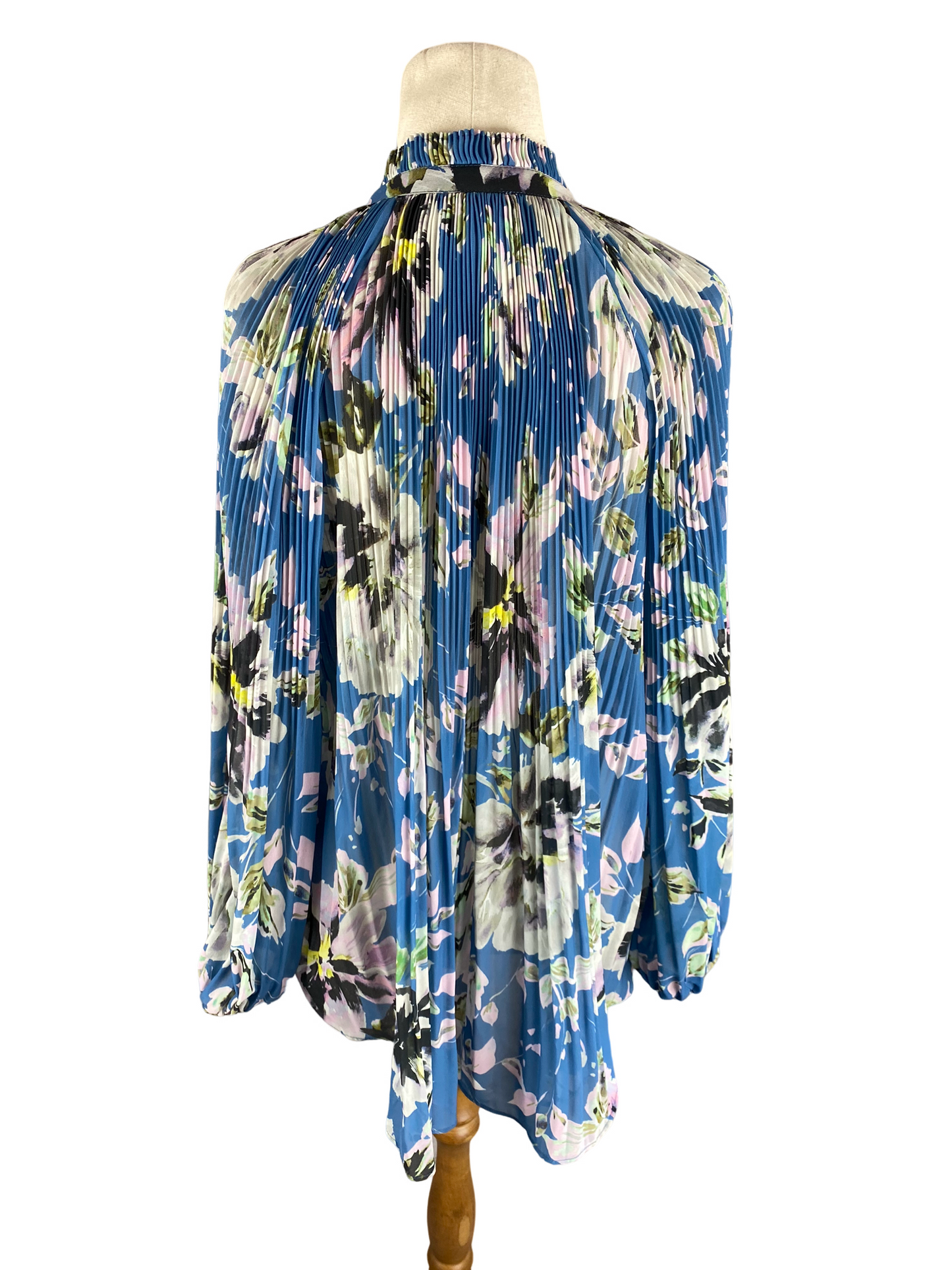 Witchery pleated sheer blue floral top | size 10