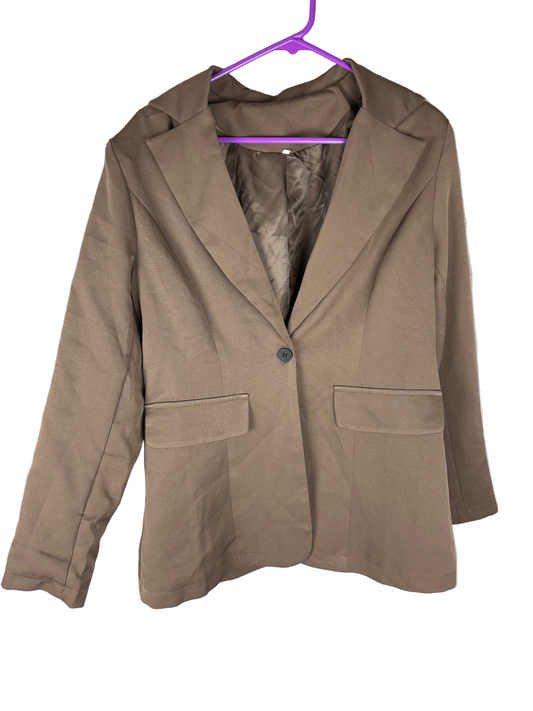 Chocolate brown blazer | size 10-12
