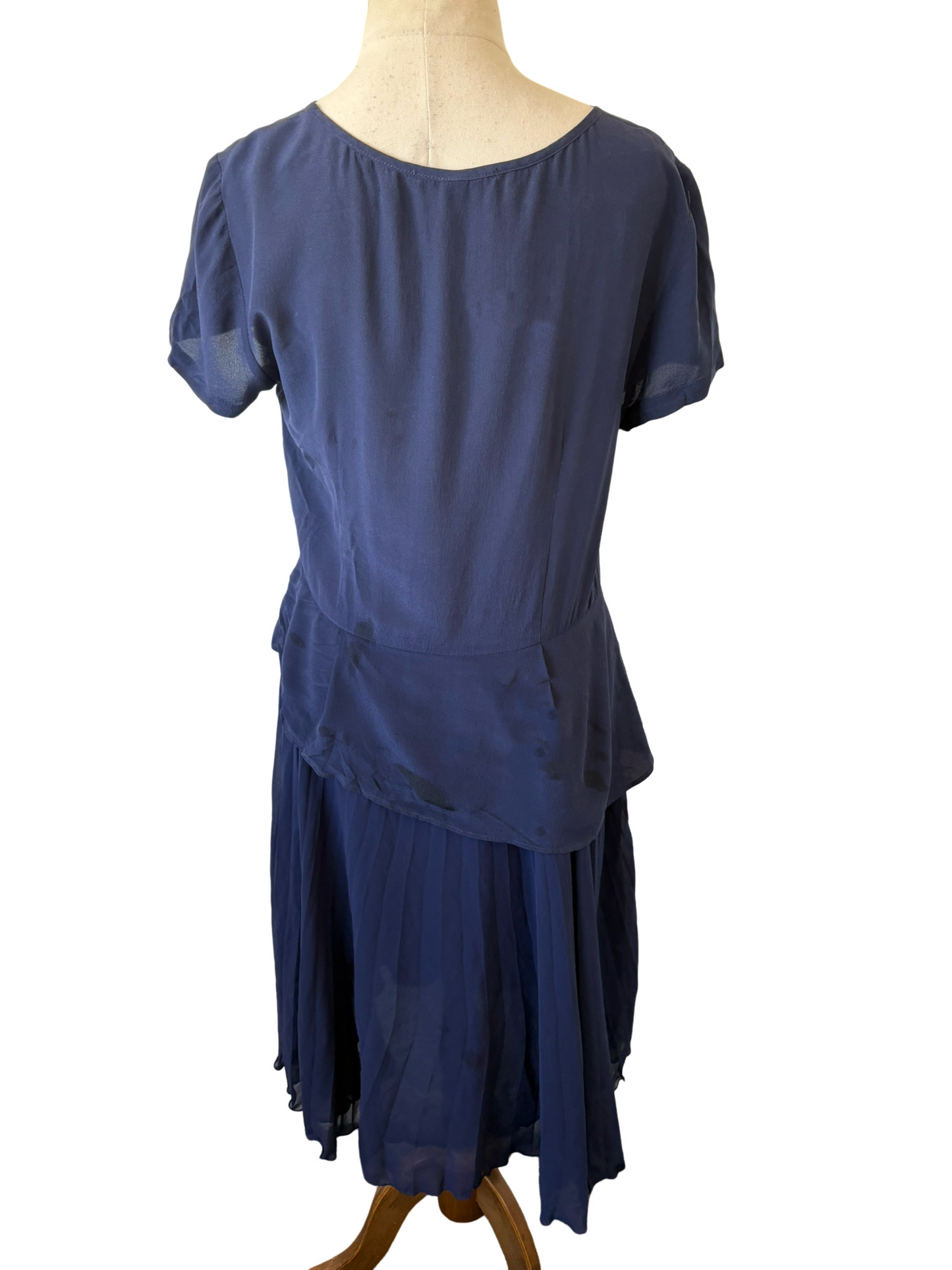 Kate Sylvester silk navy dress | size 8