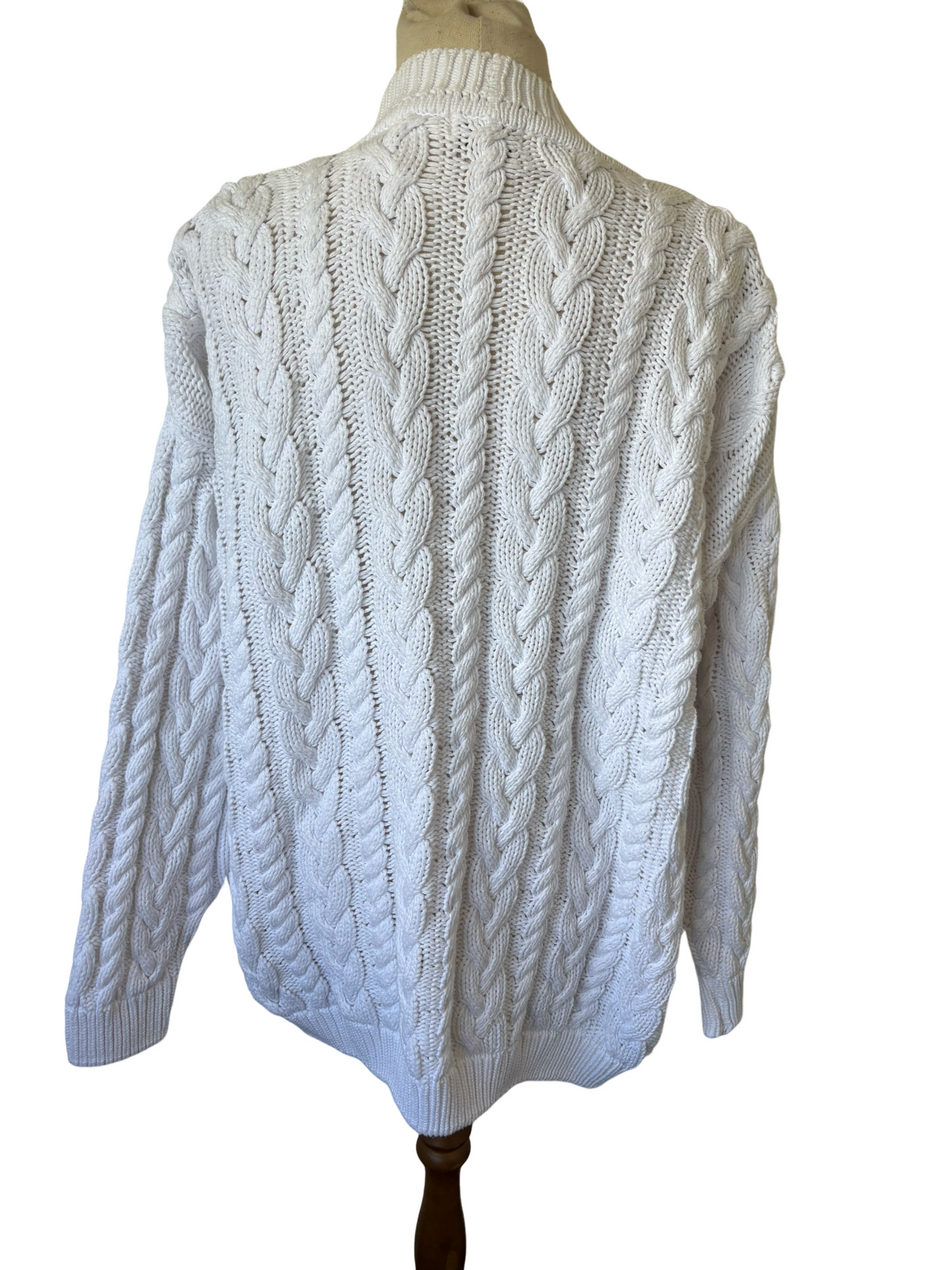 Optimum white cable cardigan | size 8