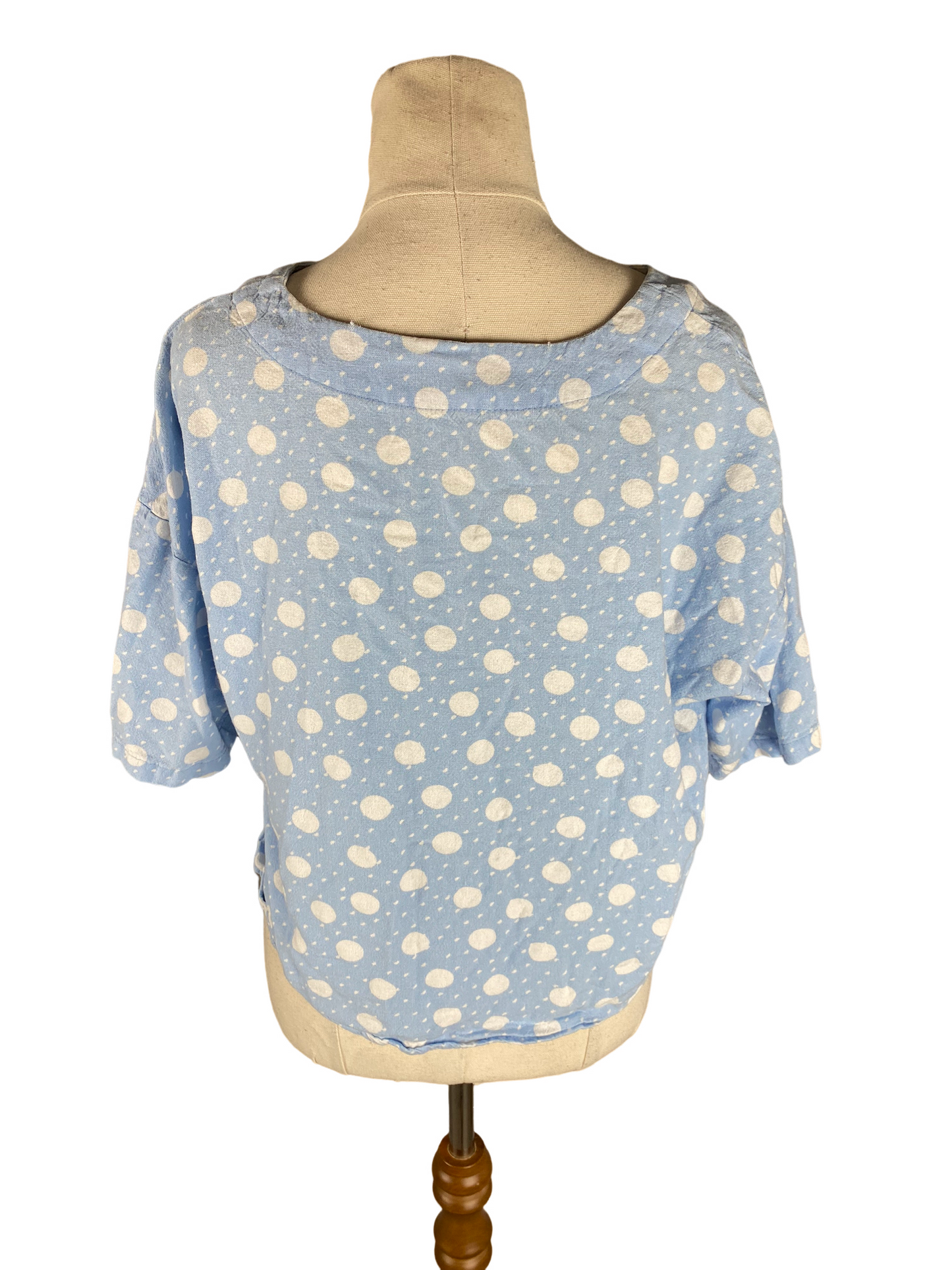 Voda Mero linen-blend blue pattern shirt | size 10