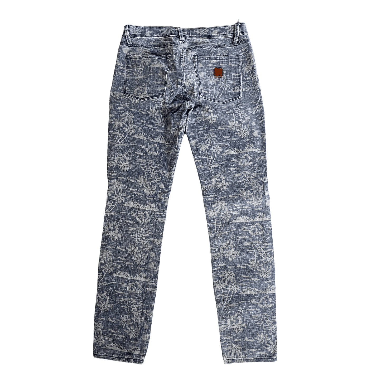 Roxy grey tropical print skinny jeans | size W:25