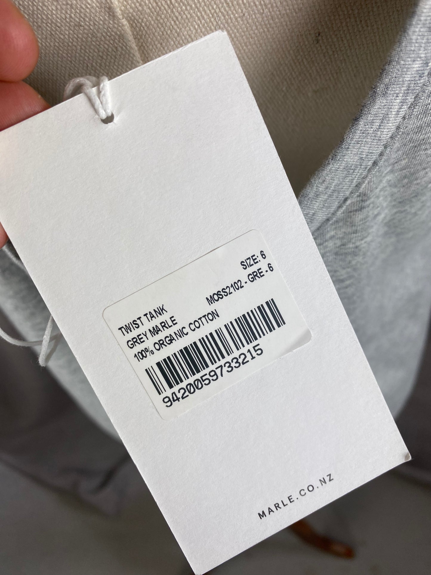 BNWT - Marle Grey Marle Twist Tank | size 6 to 10
