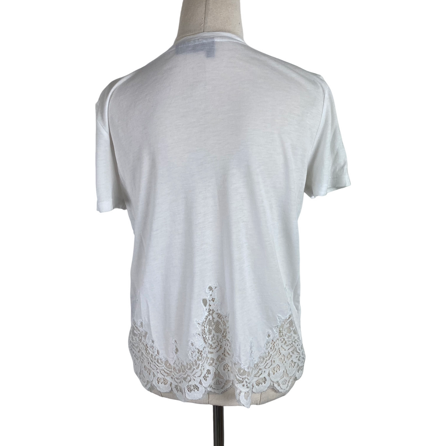 The Kooples white tee with lace detail | size 6