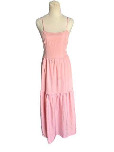 Backless baby pink maxi dress | size 8