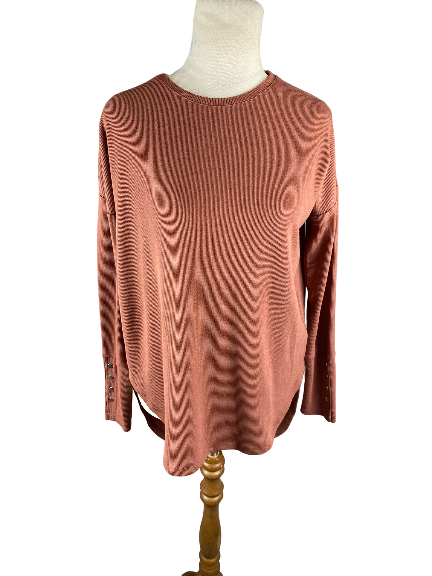 Decjuba rib high-low long sleeve top | size 10