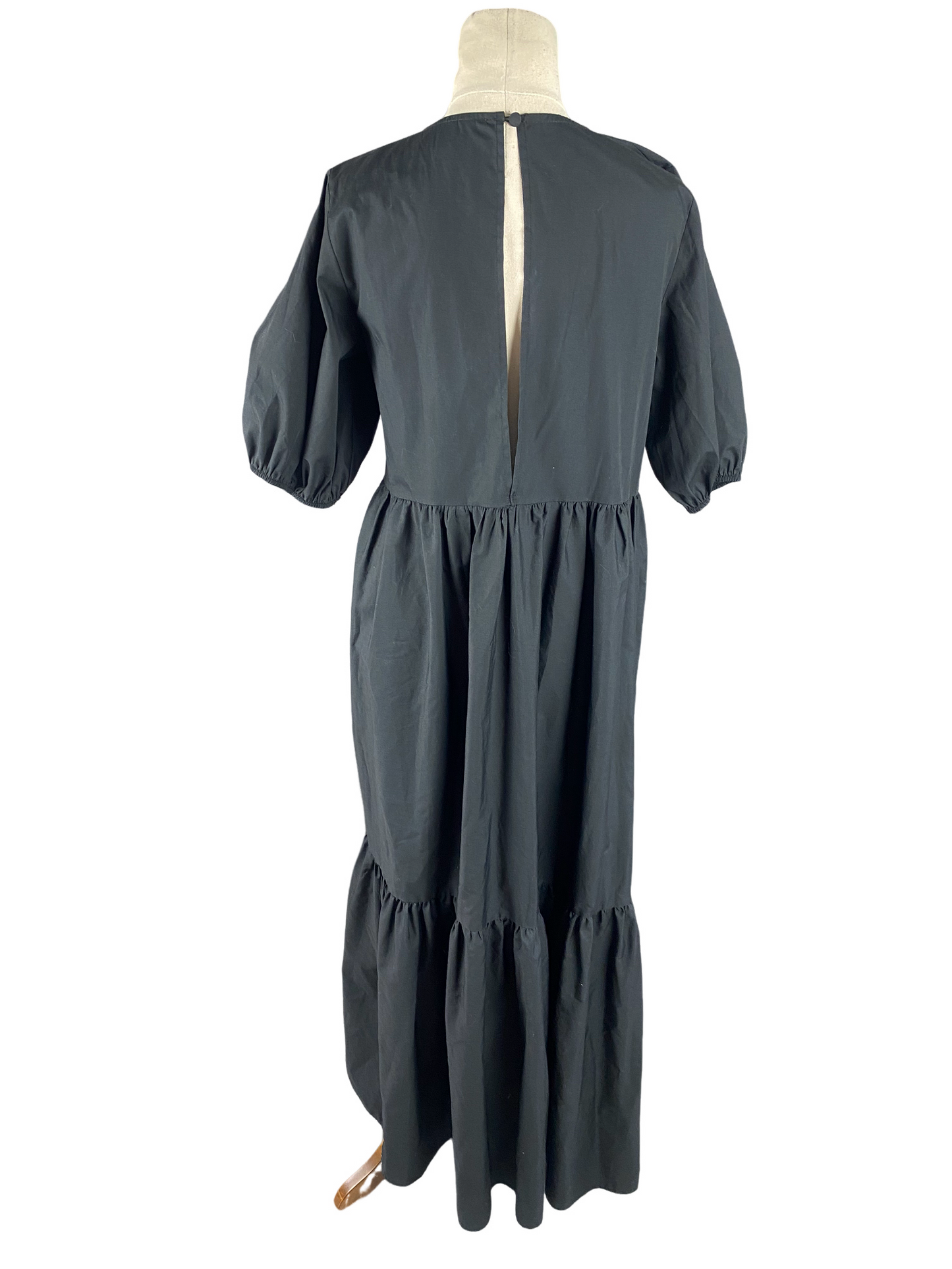 No brand cotton puff sleeve maxi dress | size 8