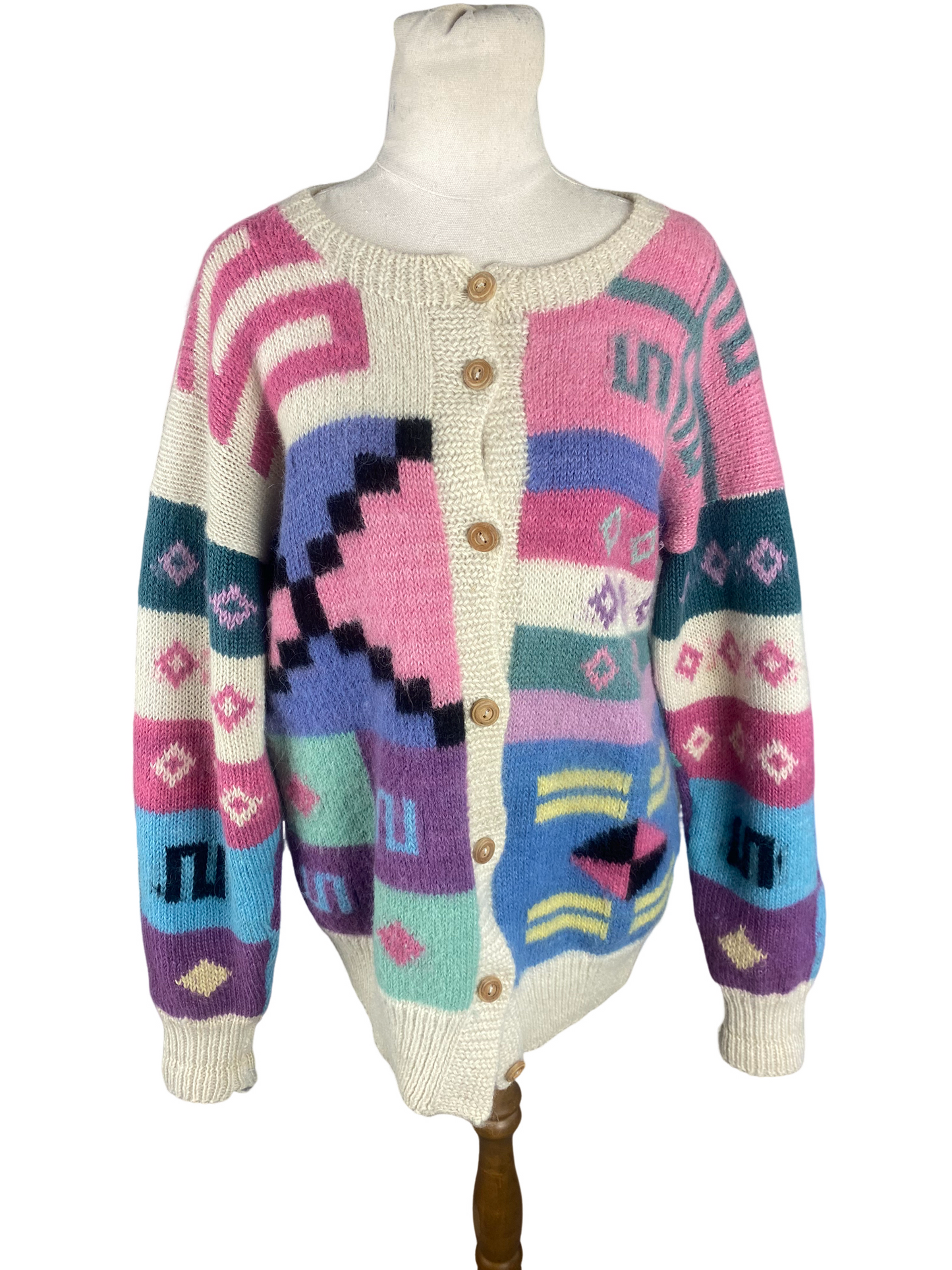 Vintage Alpaca Wool handmade cardigan | size 8 to 12