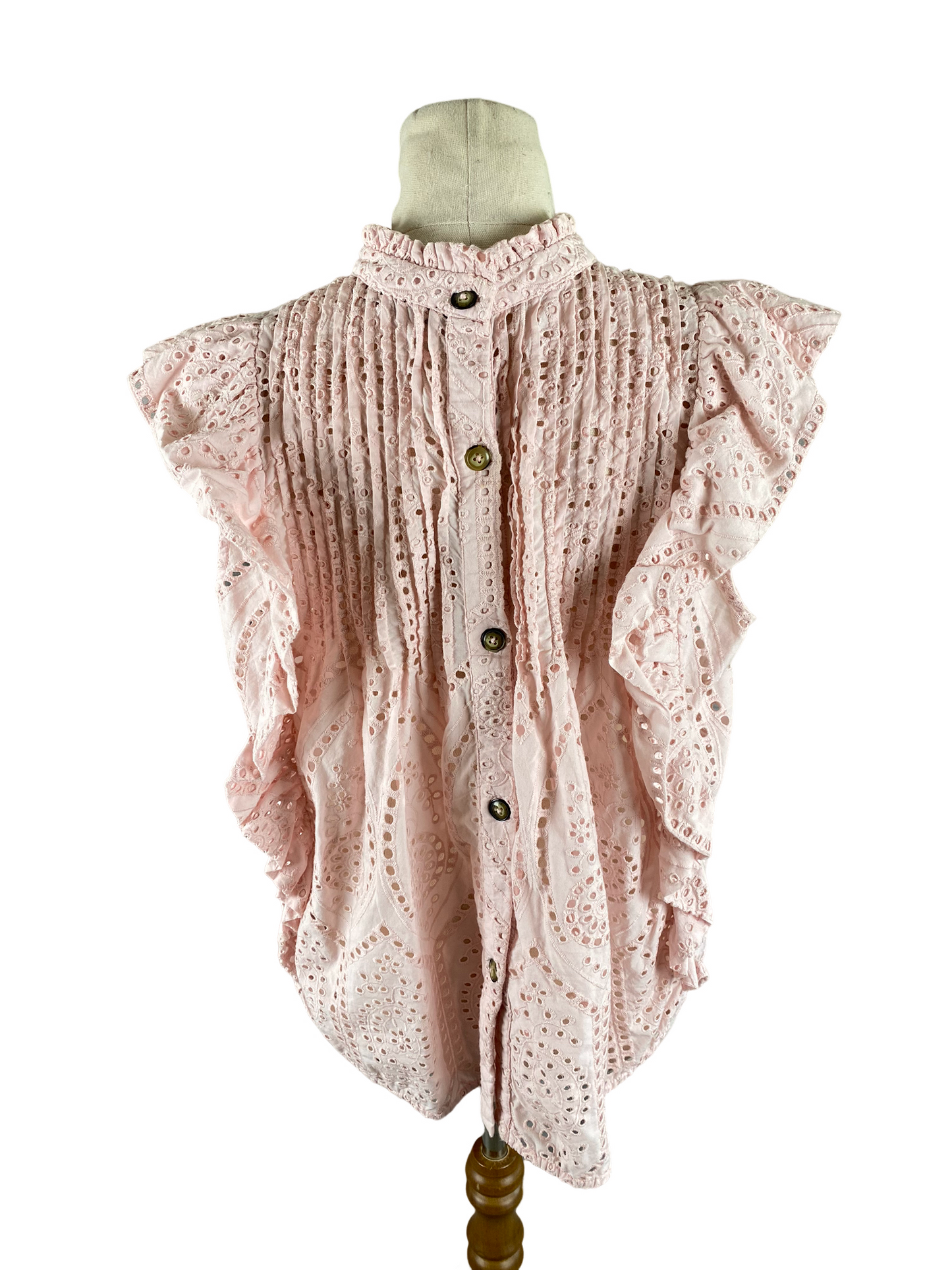 French Connection pink broderie top | size 12