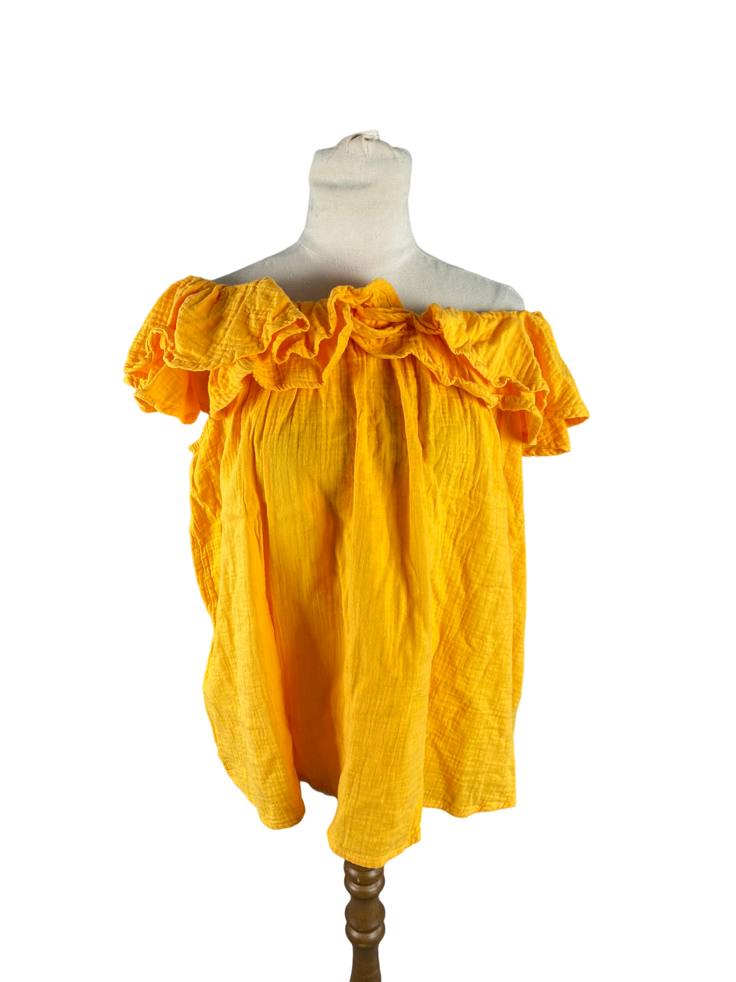 Country Road off-the-shoulder ruffle orange top | size 12 (matching shorts available)