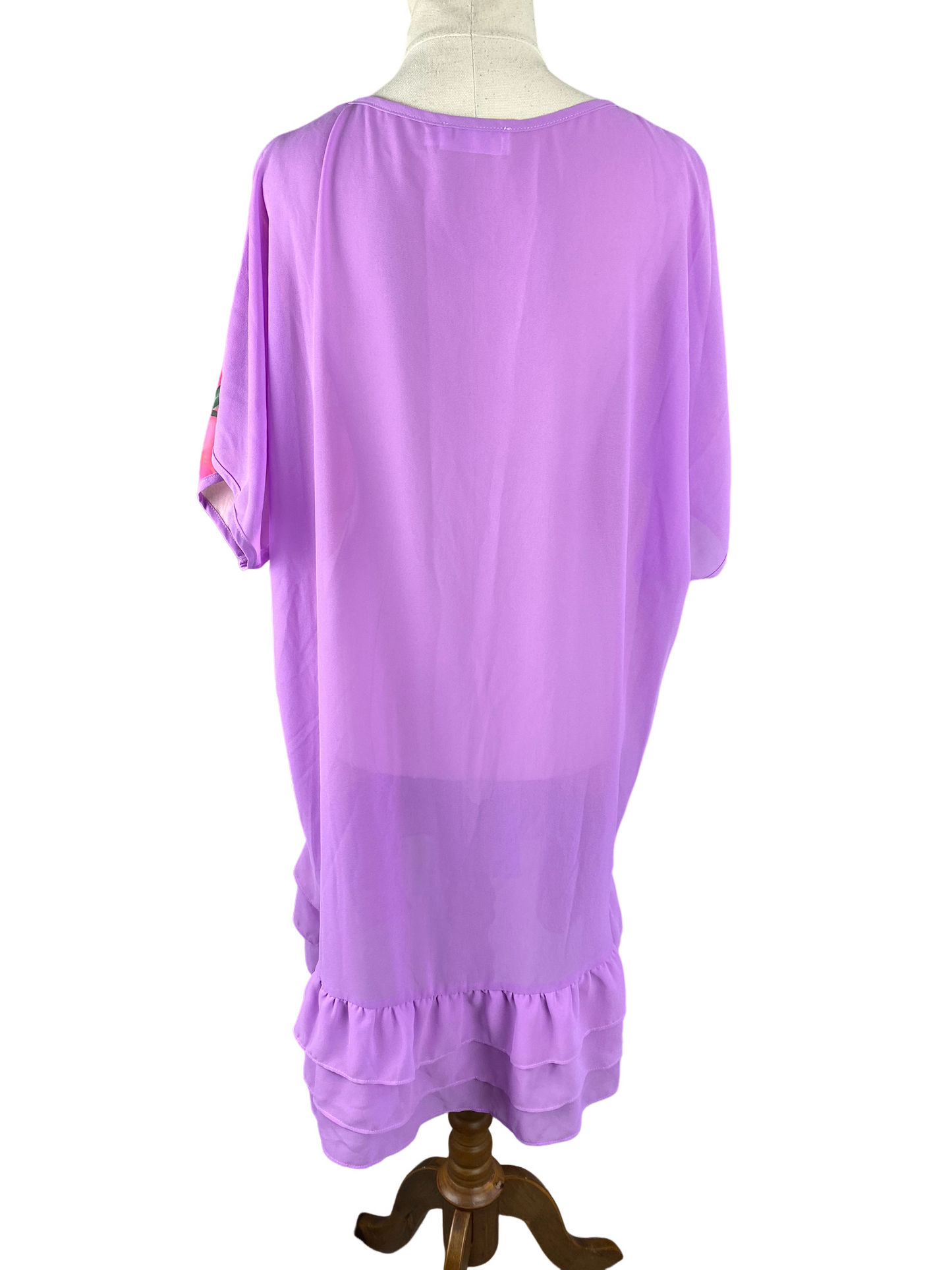 Pia sheer floral short sleeve dress | size medium