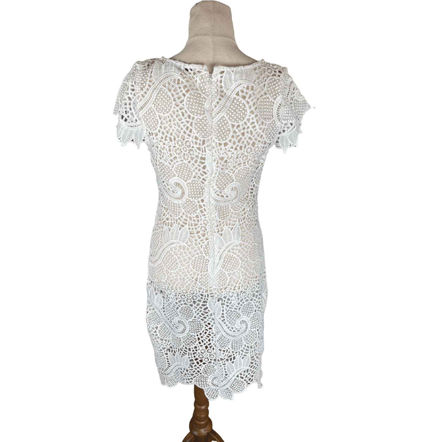 Portmans white lace-look dress | size 8