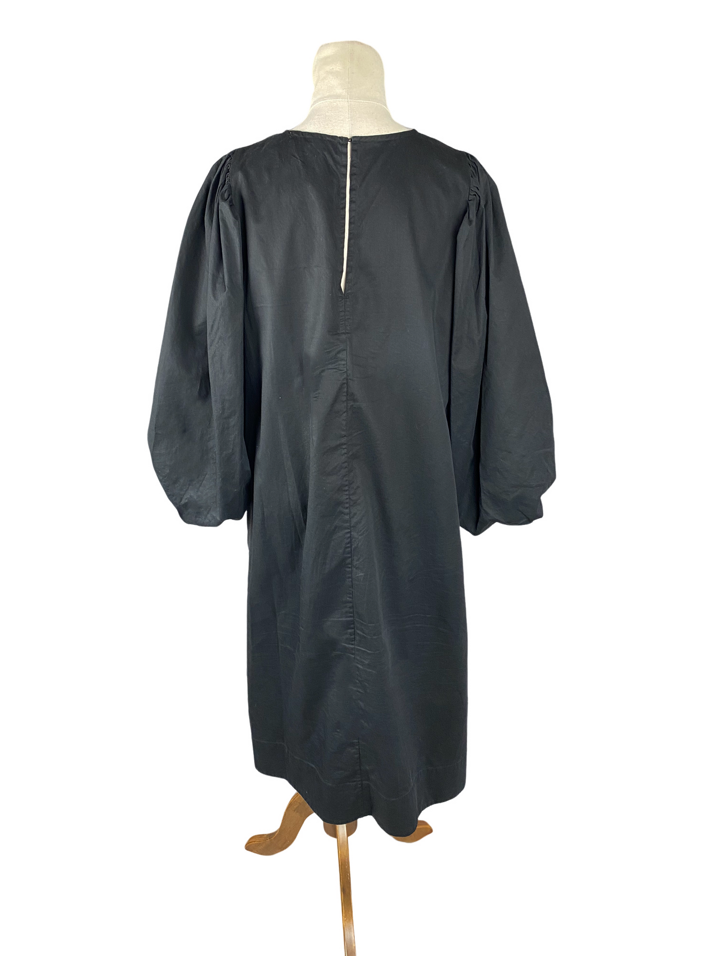 Cos black puff sleeve midi dress | size 14