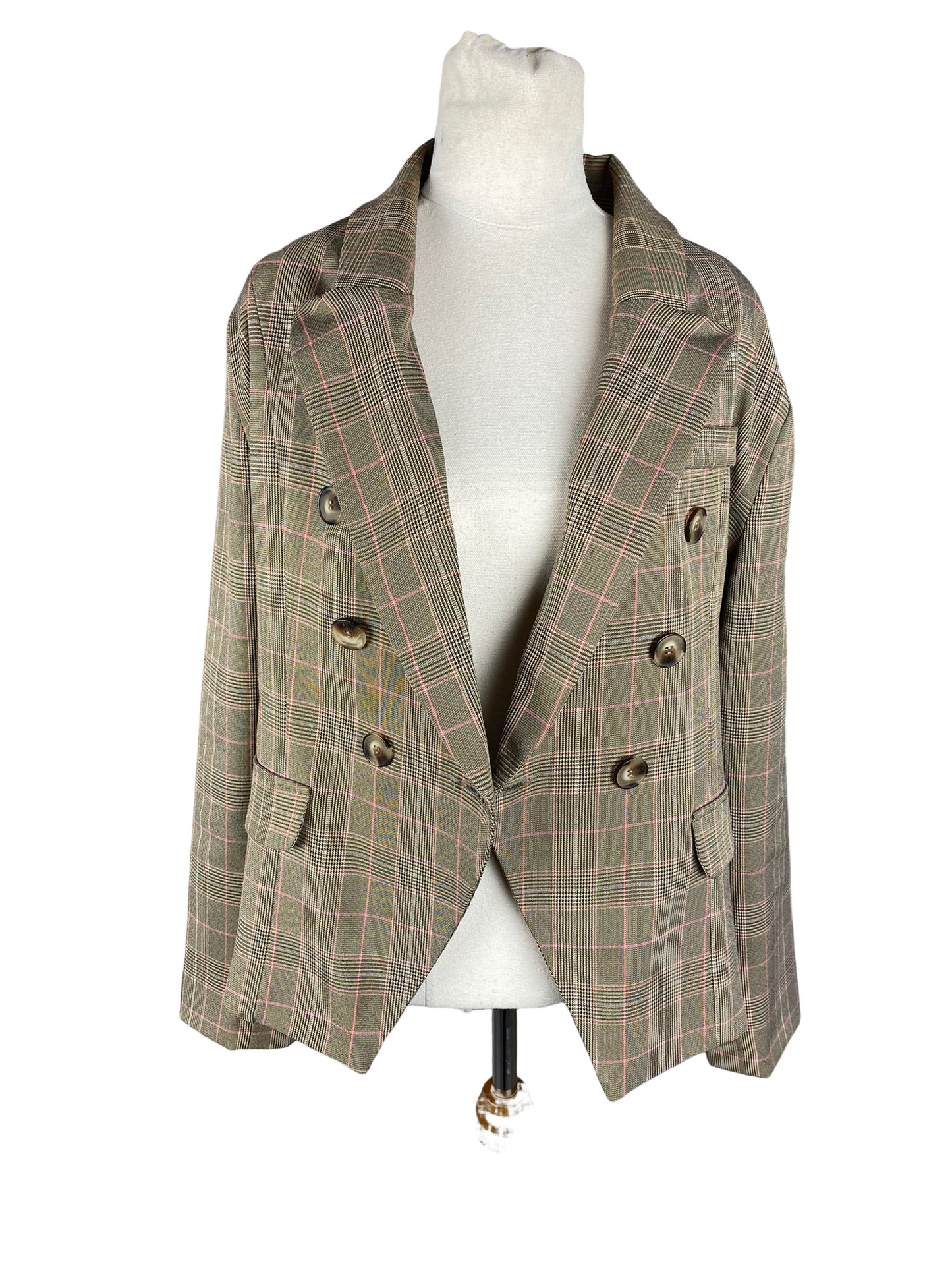 Repertoire plaid-look blazer | size 14
