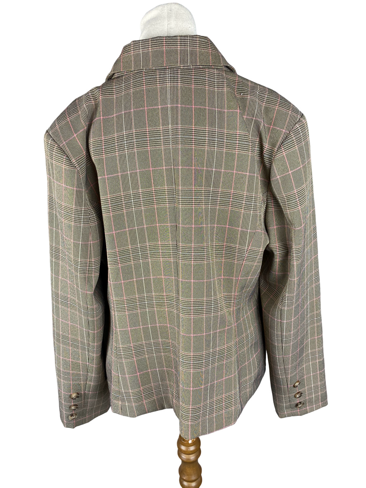 Repertoire plaid-look blazer | size 14