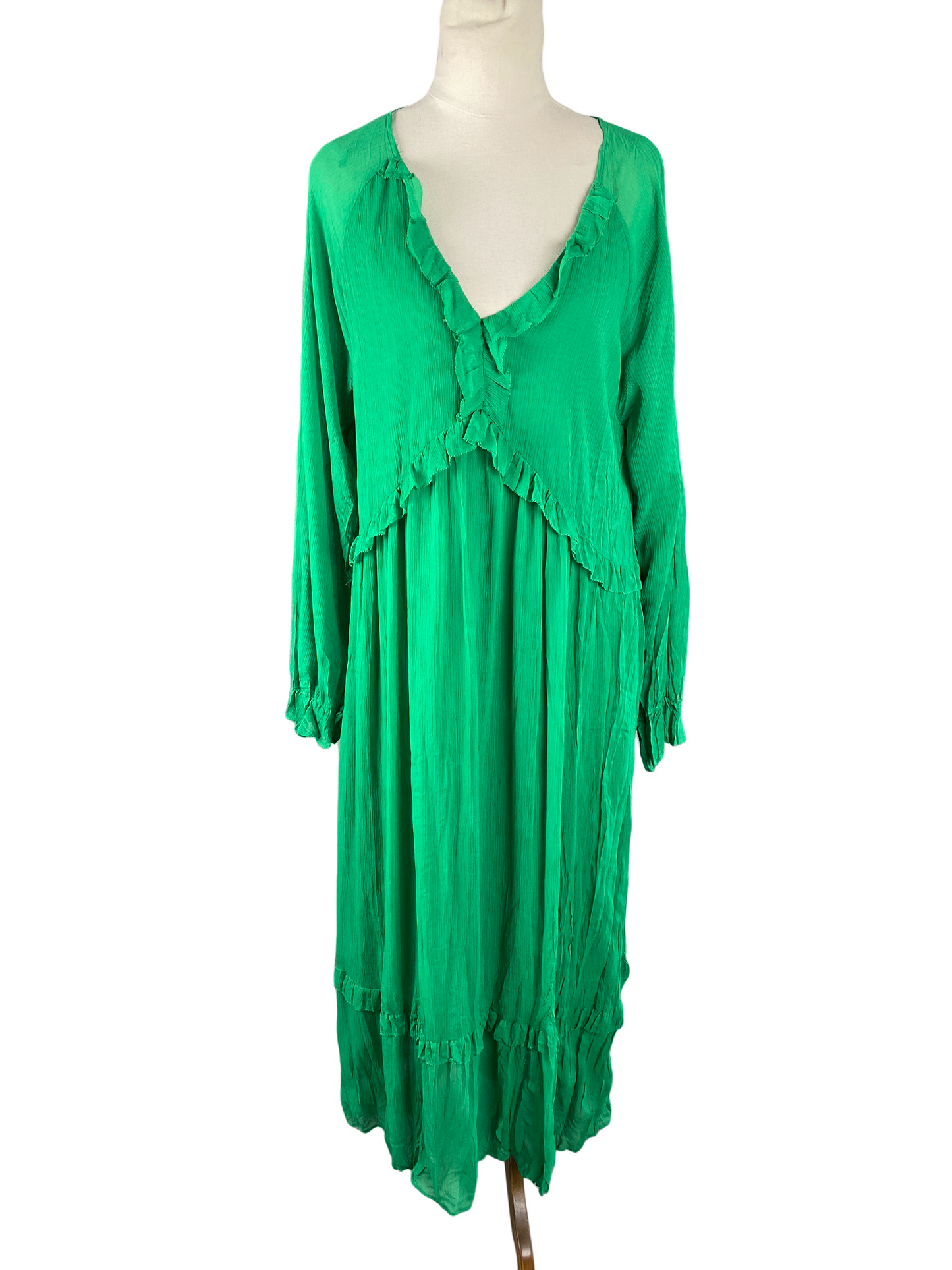 Decjuba green v neck dress | size 12