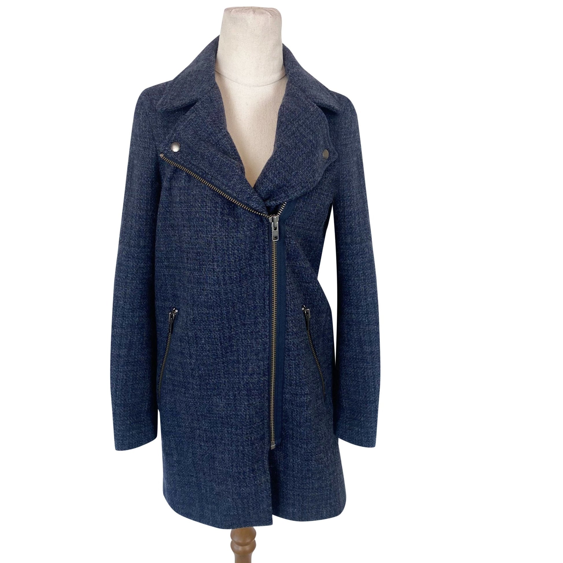 Oxford wool zip coat material made in Italy | size 6