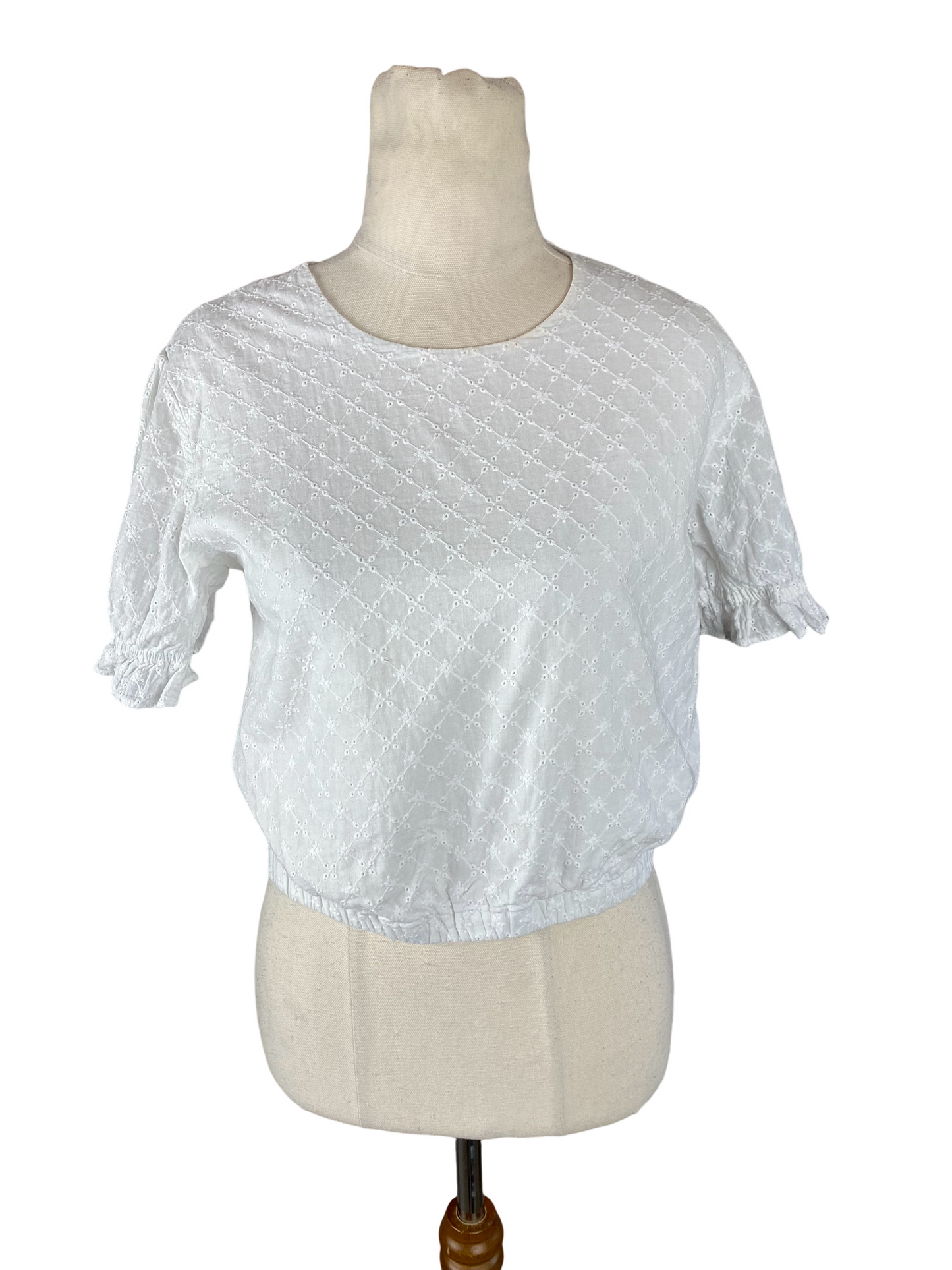 Huffer white cotton crop top | size 8