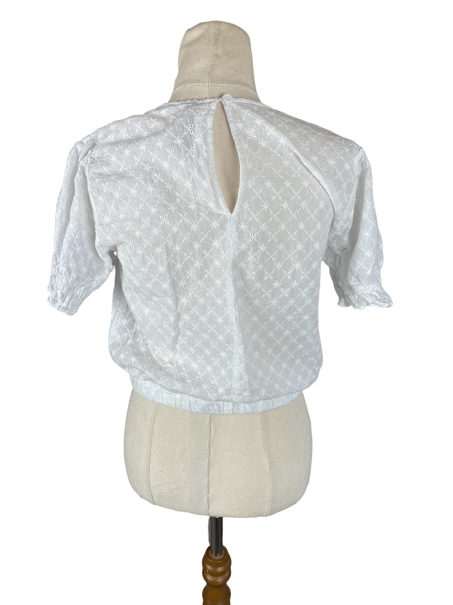 Huffer white cotton crop top | size 8