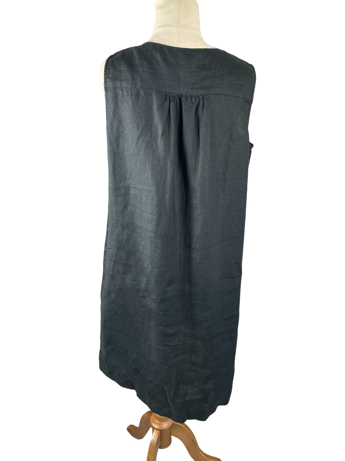 Zest linen black midi dress | size 10