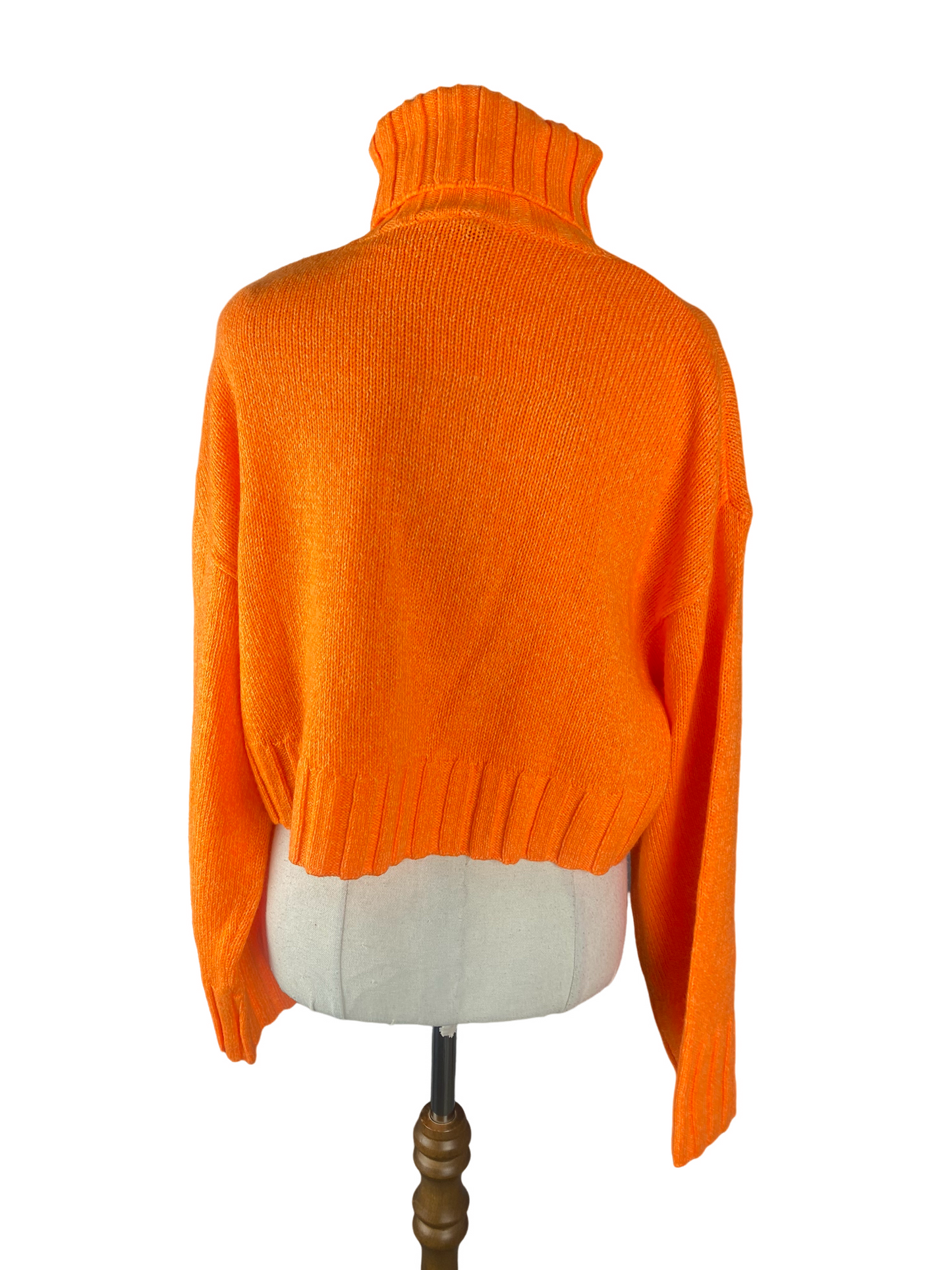H&M crop fluro turtleneck jumper | size medium