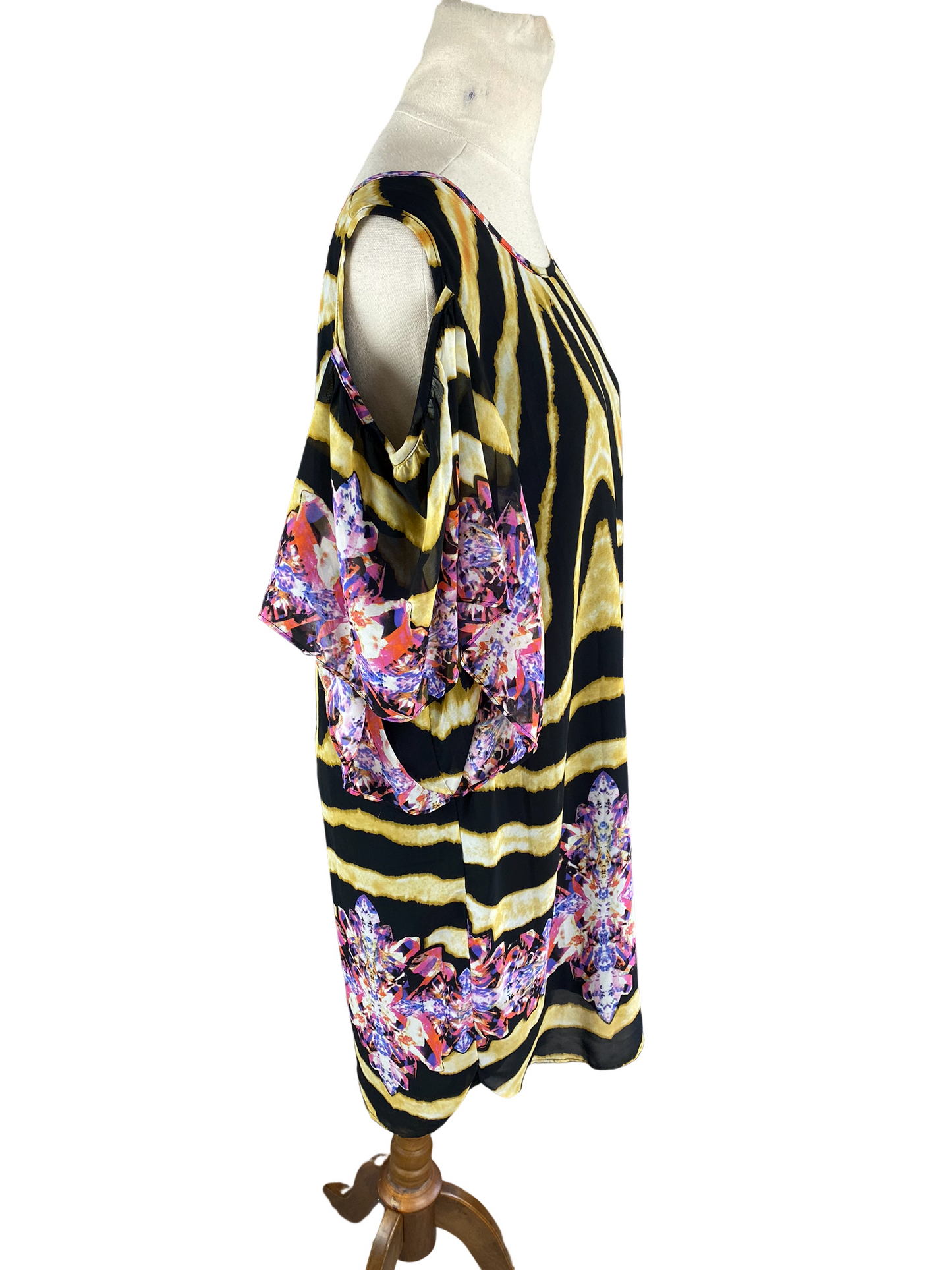 Augustine pattern dress with cut-out shoulders | size 12