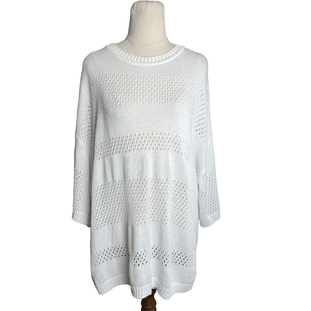 Moochi linen-blend white long sleeve | size 12-14