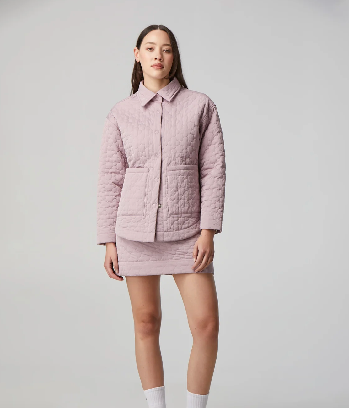I love Ugly Hi Stranger quilted shacket in dusty pink | size 12 - $219 RRP