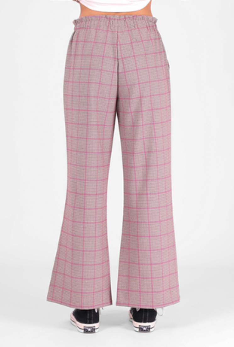 RPM MFG wide leg pattern plaid-look pants | size 12