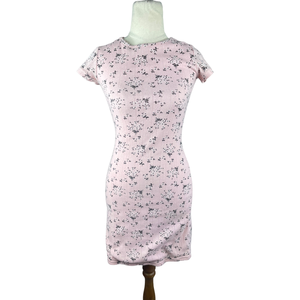Tiger Mist pink t-shirt dress w flower pattern | size XS