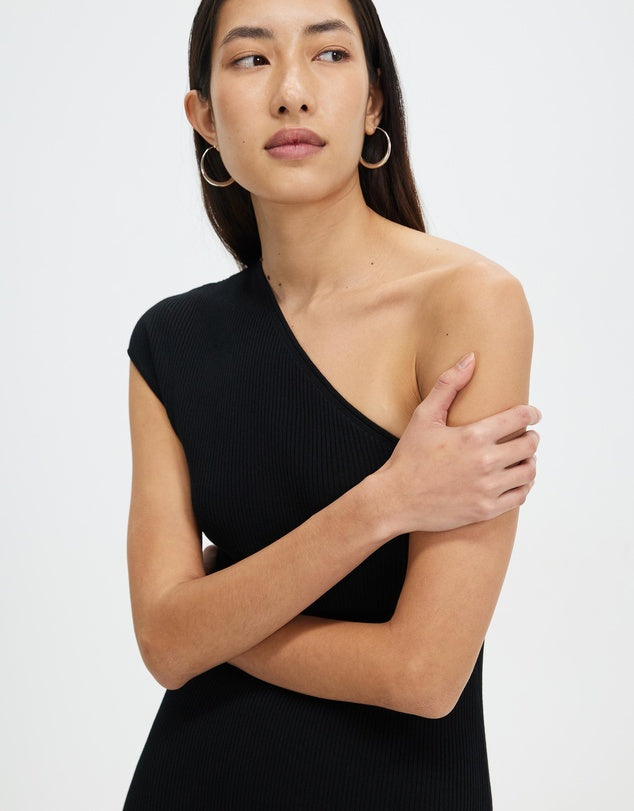 BNWT - Assembly Label Elodie One Shoulder Rib Midi Dress | size 8