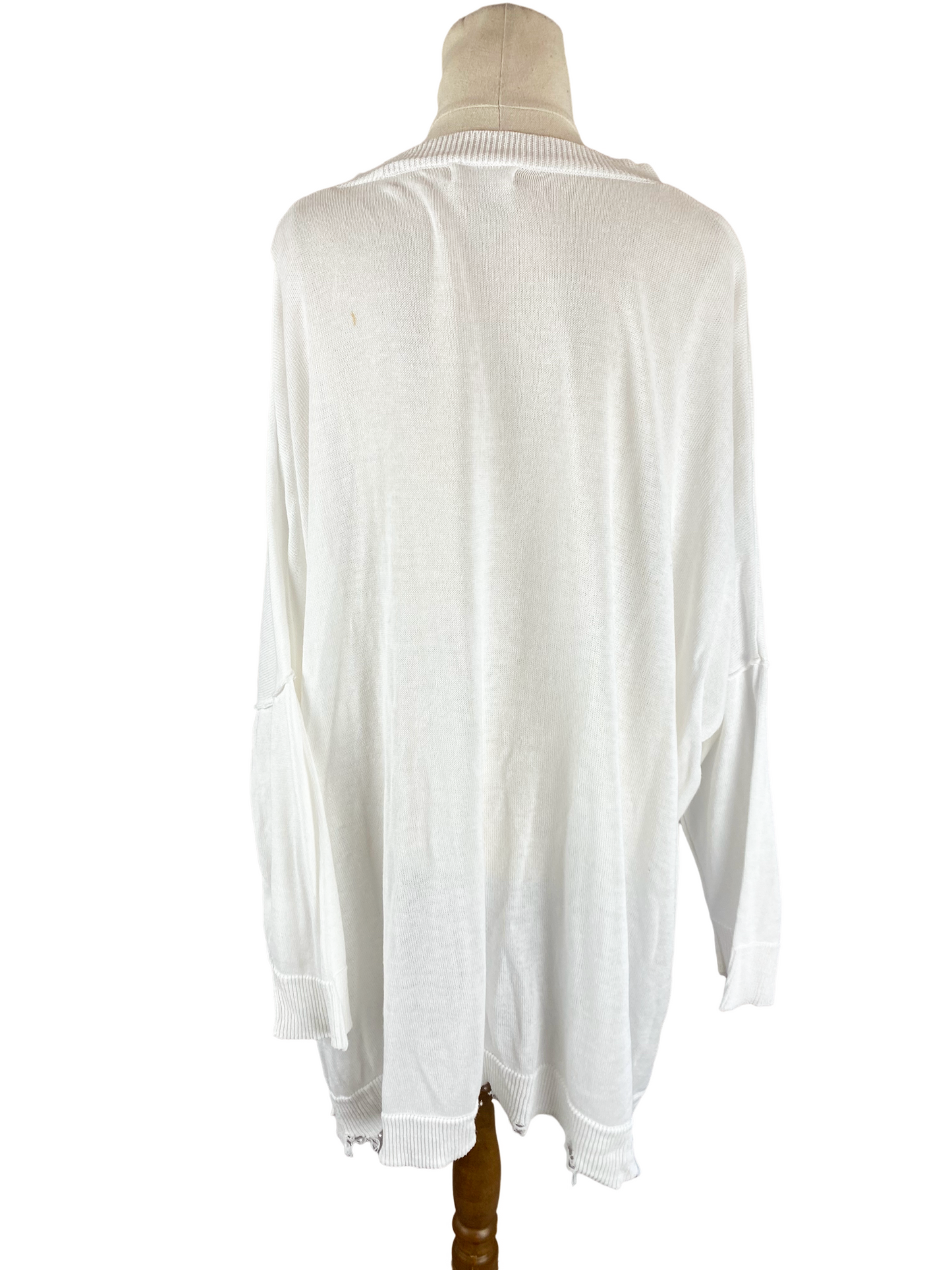 The Shanty Corporation linen-blend oversized white top | size 12-16