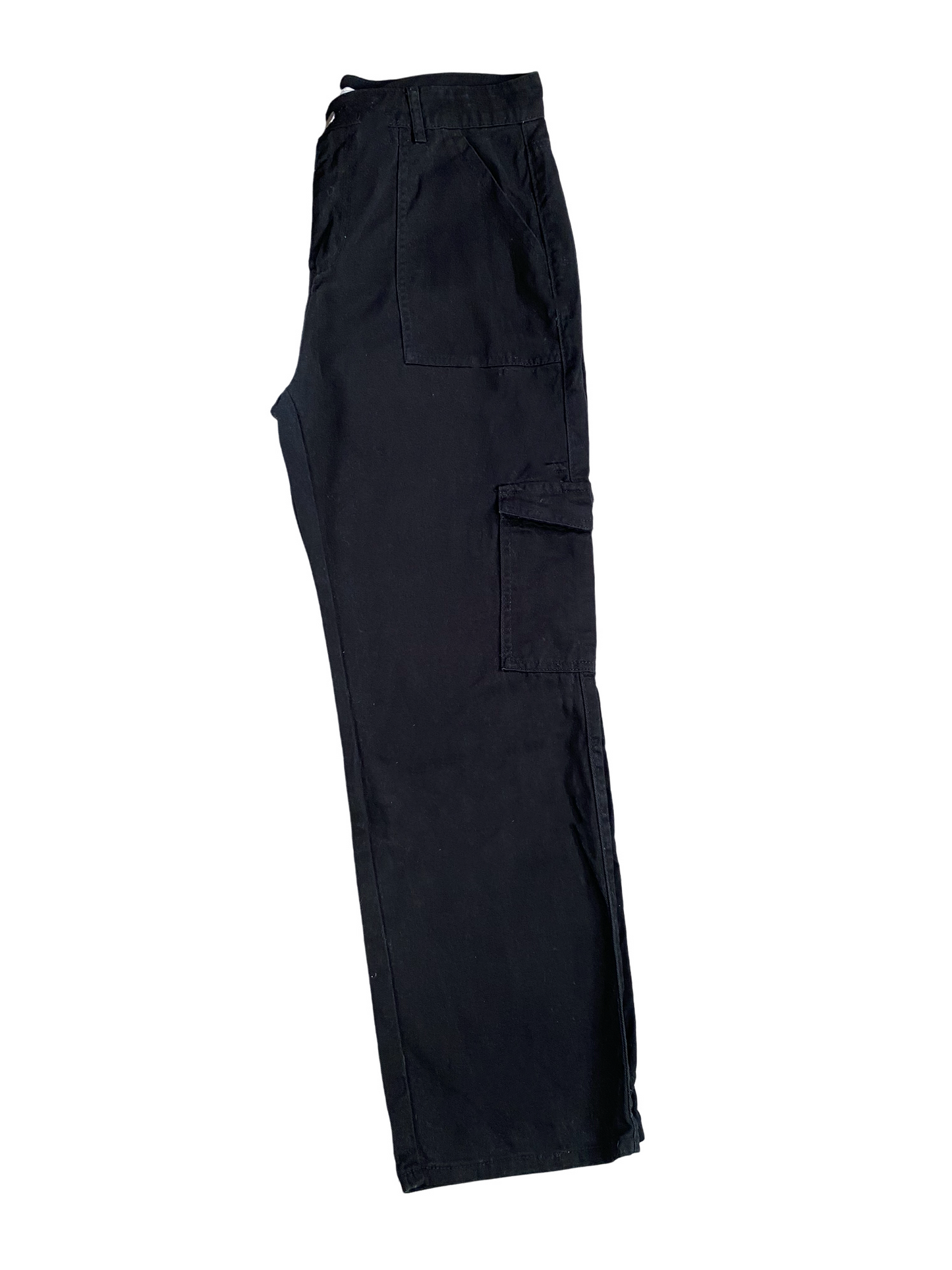 By Lily black straight leg jeans with cargo pockets | size 16