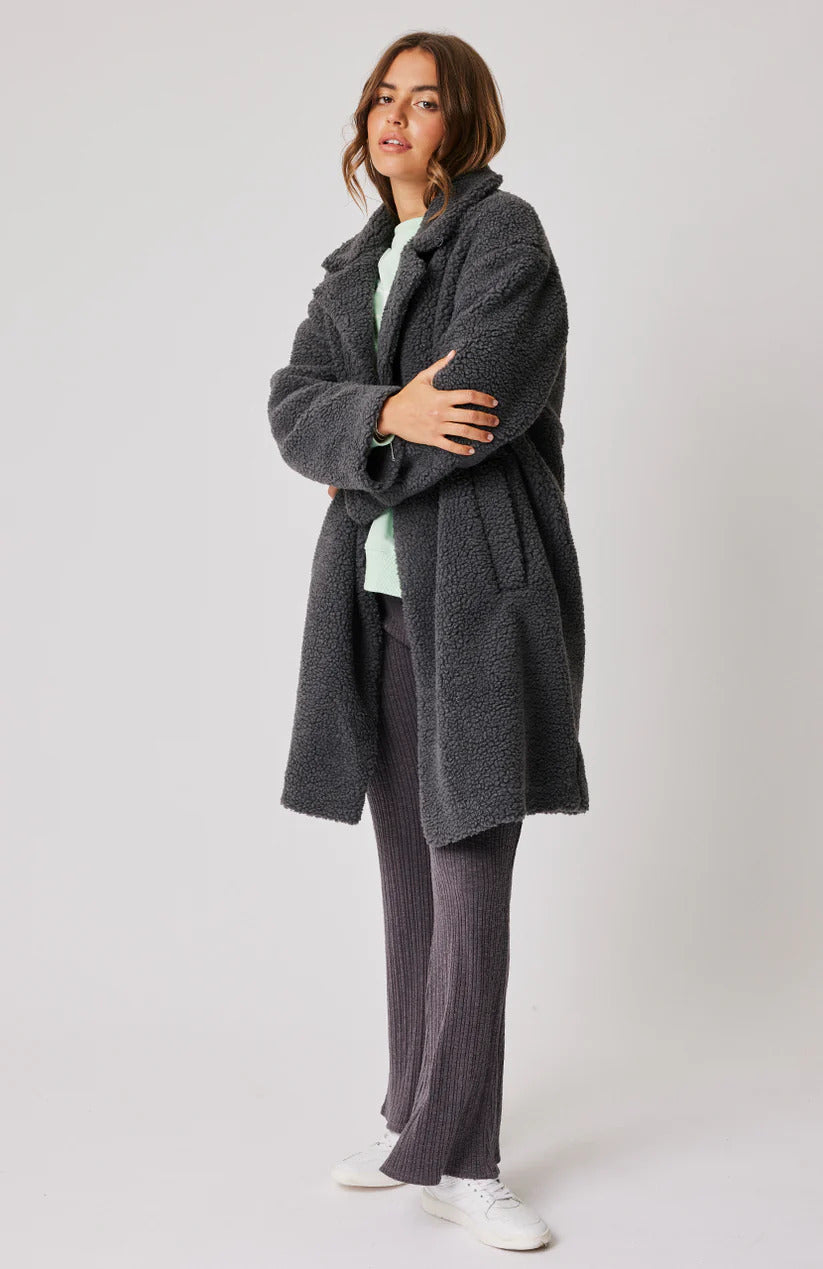 Cartel and Willow teddy charcoal coat | size 12