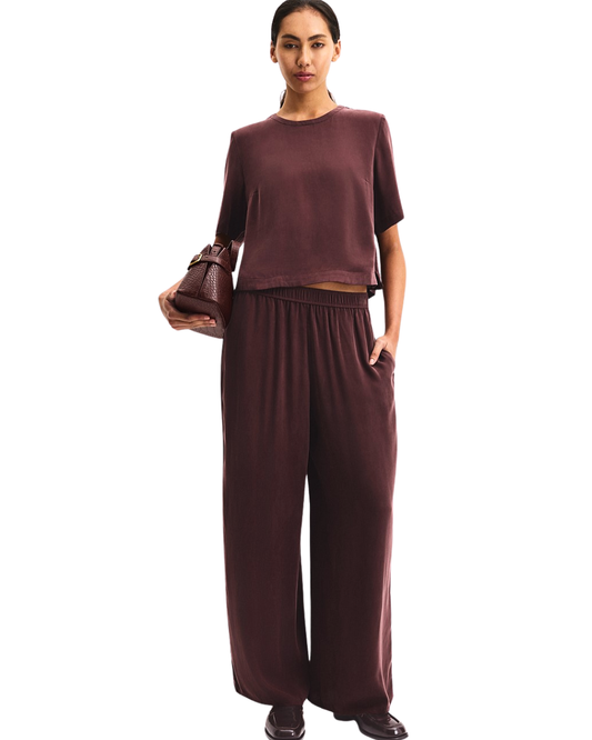 Country Road Short Sleeve Cupro Woven T-Shirt + Pant Set | $358 RRP | size 8