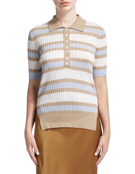 Lee Matthews stripe top | size 8 - RRP $299