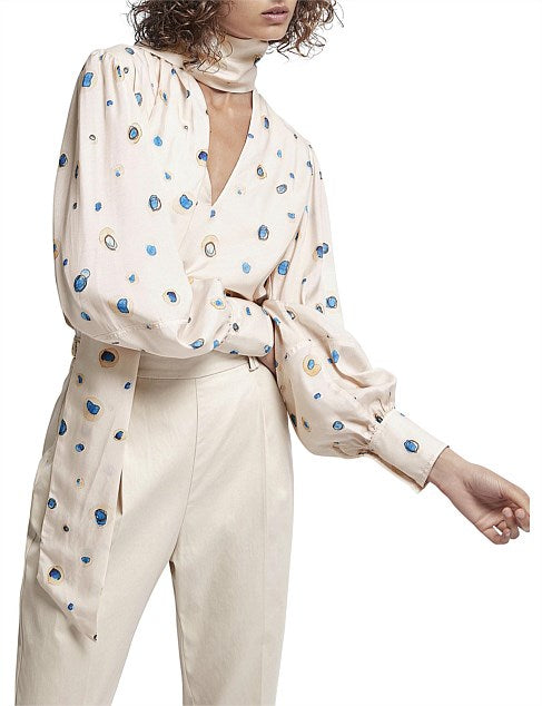 Aje Overture Pleat Blouse | size 8 RRP $295