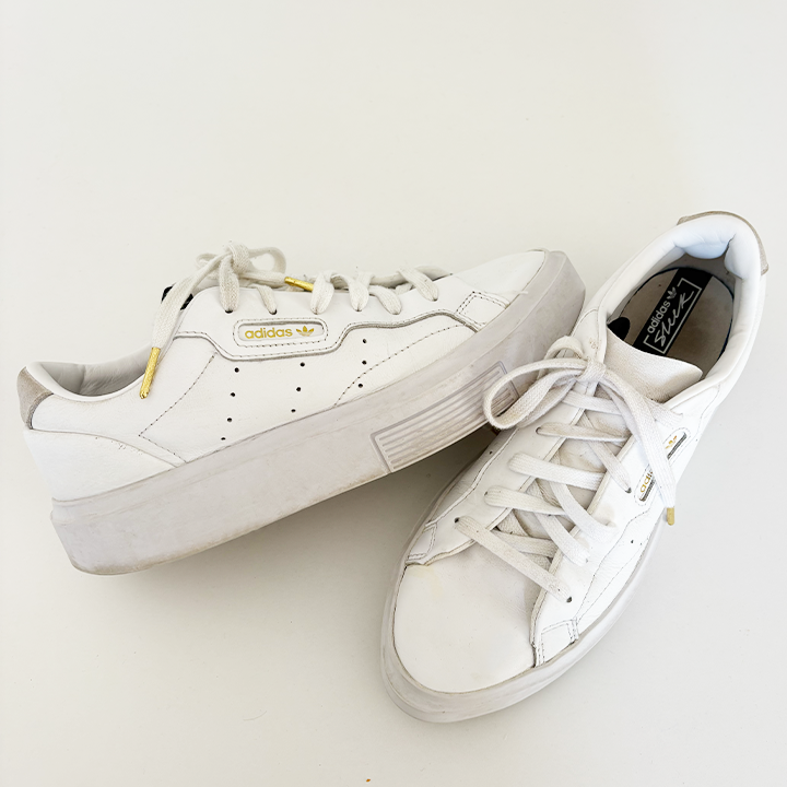 adidas point toe leather sneakers | size 9 or EU 40