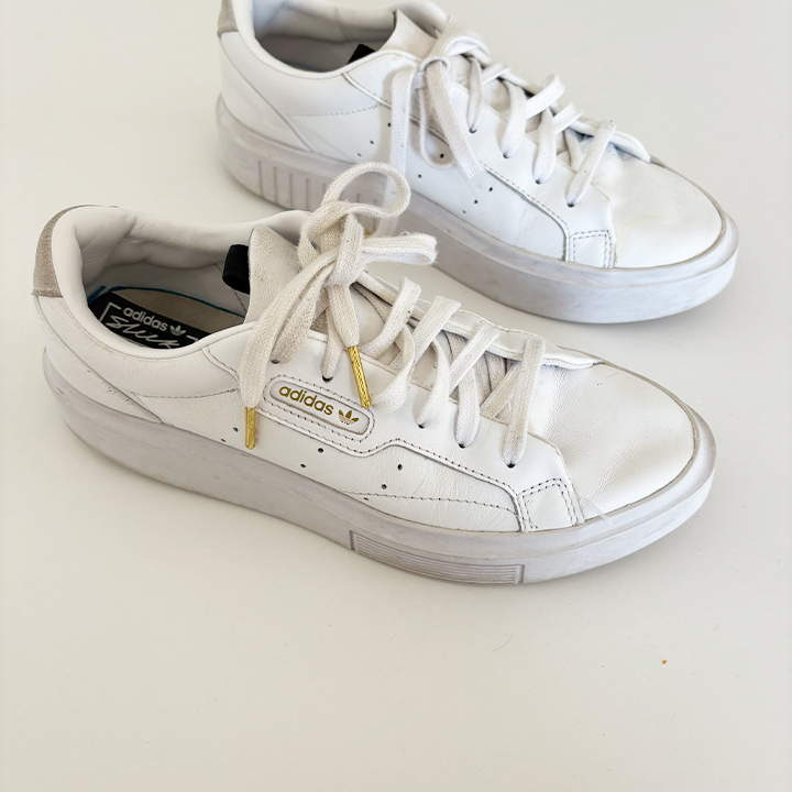 adidas point toe leather sneakers | size 9 or EU 40