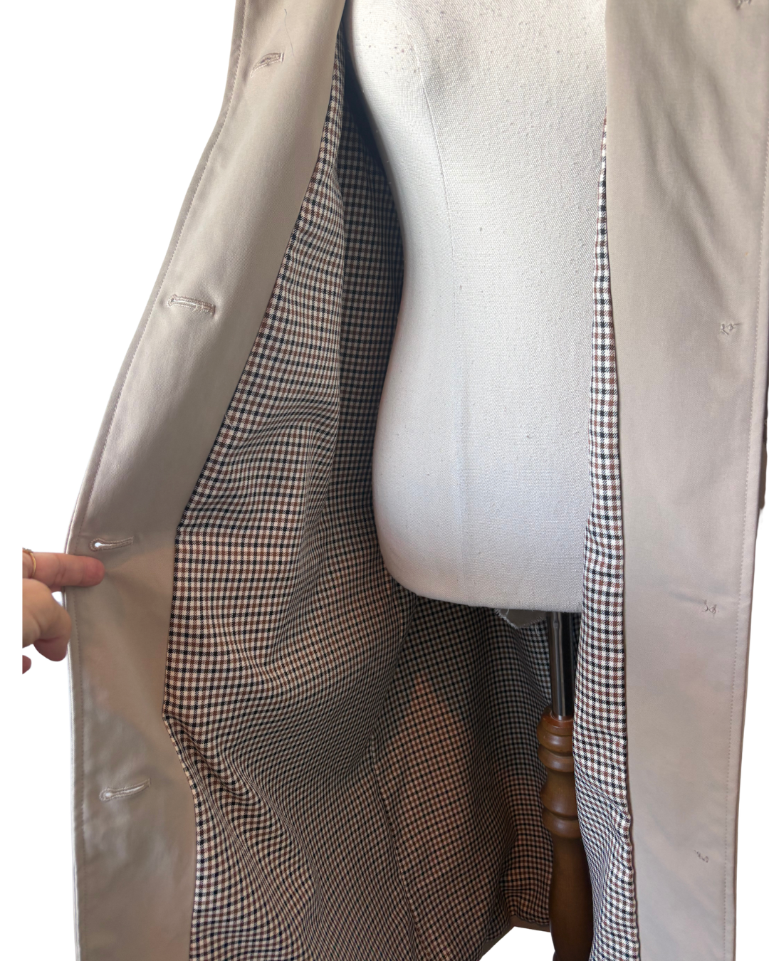 Oversized Trench Coat with checkered lining | size 10
